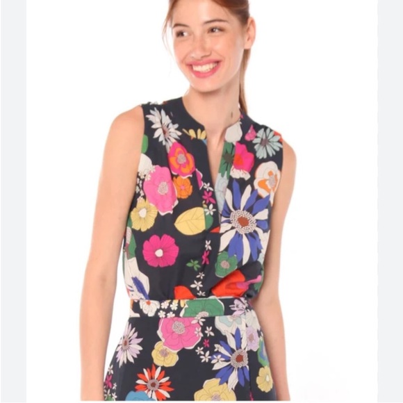 Vilagallo Tops - Anthropologie VILAGALLO FIORELLA TOP IN POP FLORAL